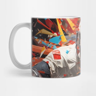 Footballer Retro Abstract Colorful Painting Mug